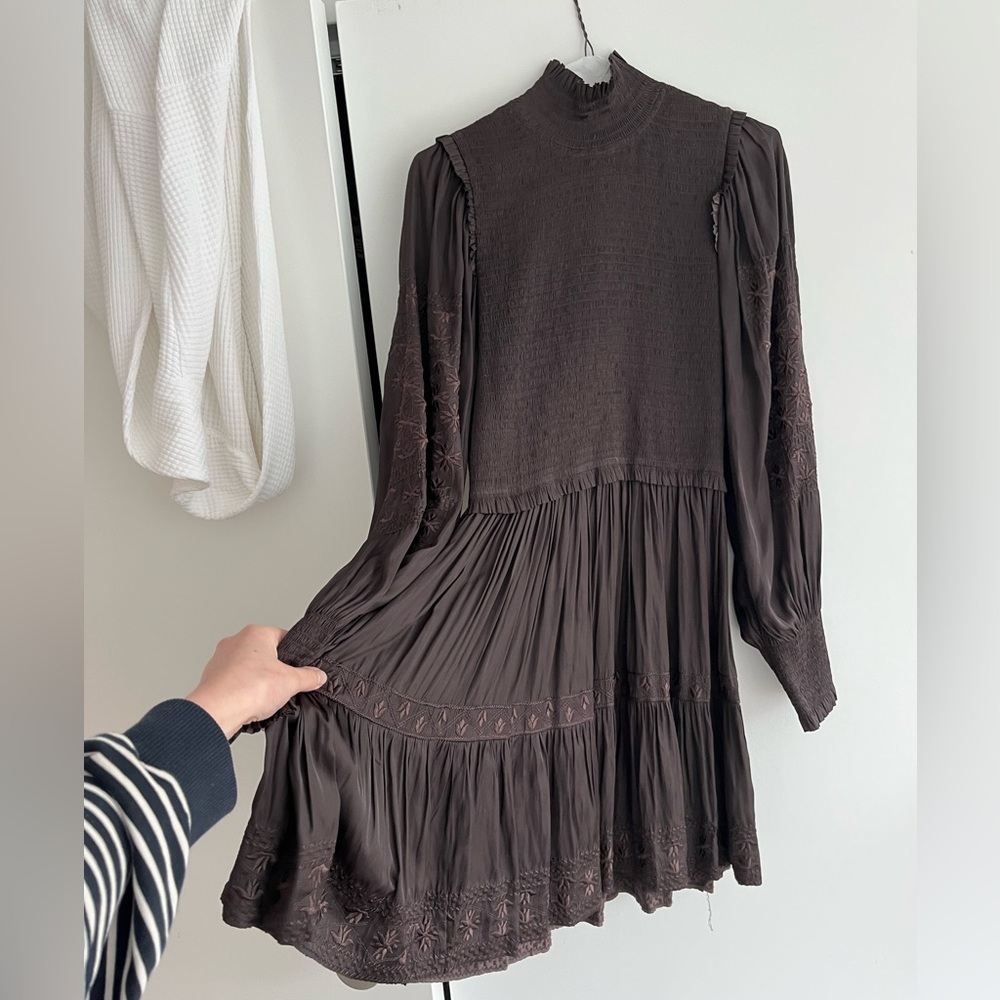 Brown ulla Johnson mini dress. Size 6